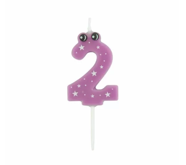 * Anniversaire Et Autres Fêtes^Bougie D'Anniversaire "Chiffre 2" 5Cm Violet