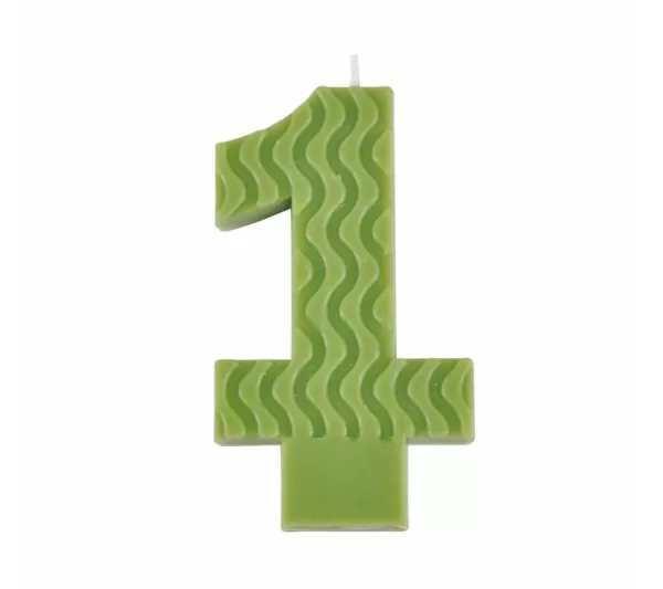 * Anniversaire Et Autres Fêtes^Bougie D'Anniversaire En Cire D'Abeille "Chiffre 1" 8Cm Vert