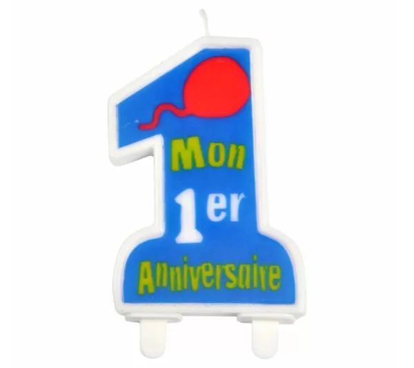 * Anniversaire Et Autres Fêtes^Bougie "Mon Premier Anniversaire" 9Cm Bleu