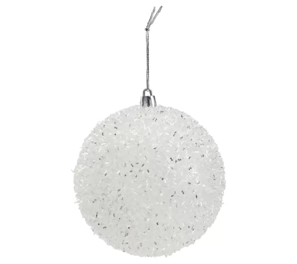 * Guirlande Et Boule De Sapin^Boule 10 Cm Glacier Blanc