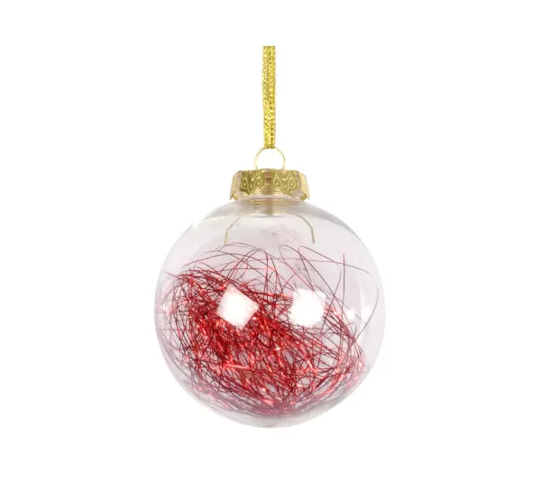 DOUCEUR D'INTERIEUR Guirlande Et Boule De Sapin^Douceur D'Interieur 1 Boule De Noël Cheveux D'Anges Rouge