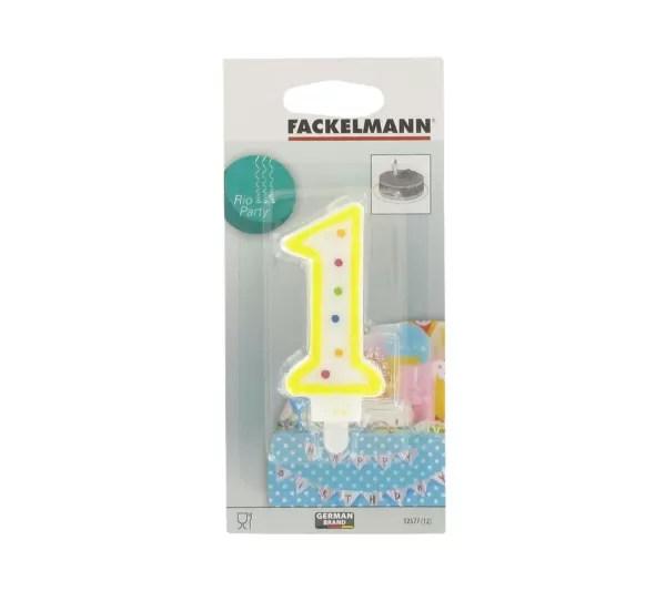 FACKELMANN Anniversaire Et Autres Fêtes^ Bougie Anniversaire Chiffre 1 Rio Party