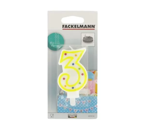 FACKELMANN Anniversaire Et Autres Fêtes^ Bougie Anniversaire Chiffre 3 Rio Party