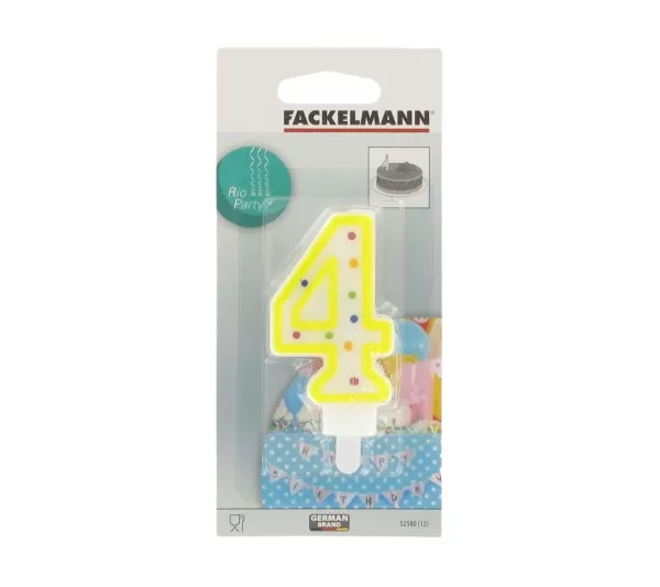 FACKELMANN Anniversaire Et Autres Fêtes^ Bougie Anniversaire Chiffre 4 Rio Party