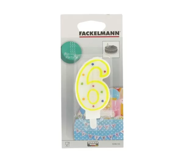 FACKELMANN Anniversaire Et Autres Fêtes^ Bougie Anniversaire Chiffre 6 Rio Party