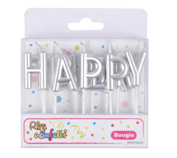 * Anniversaire Et Autres Fêtes^Lot De 13 Bougies "Happy Birthday" 8Cm Argent