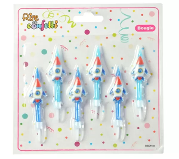 * Anniversaire Et Autres Fêtes^Lot De 6 Bougies 3D "Espace" 7Cm Bleu