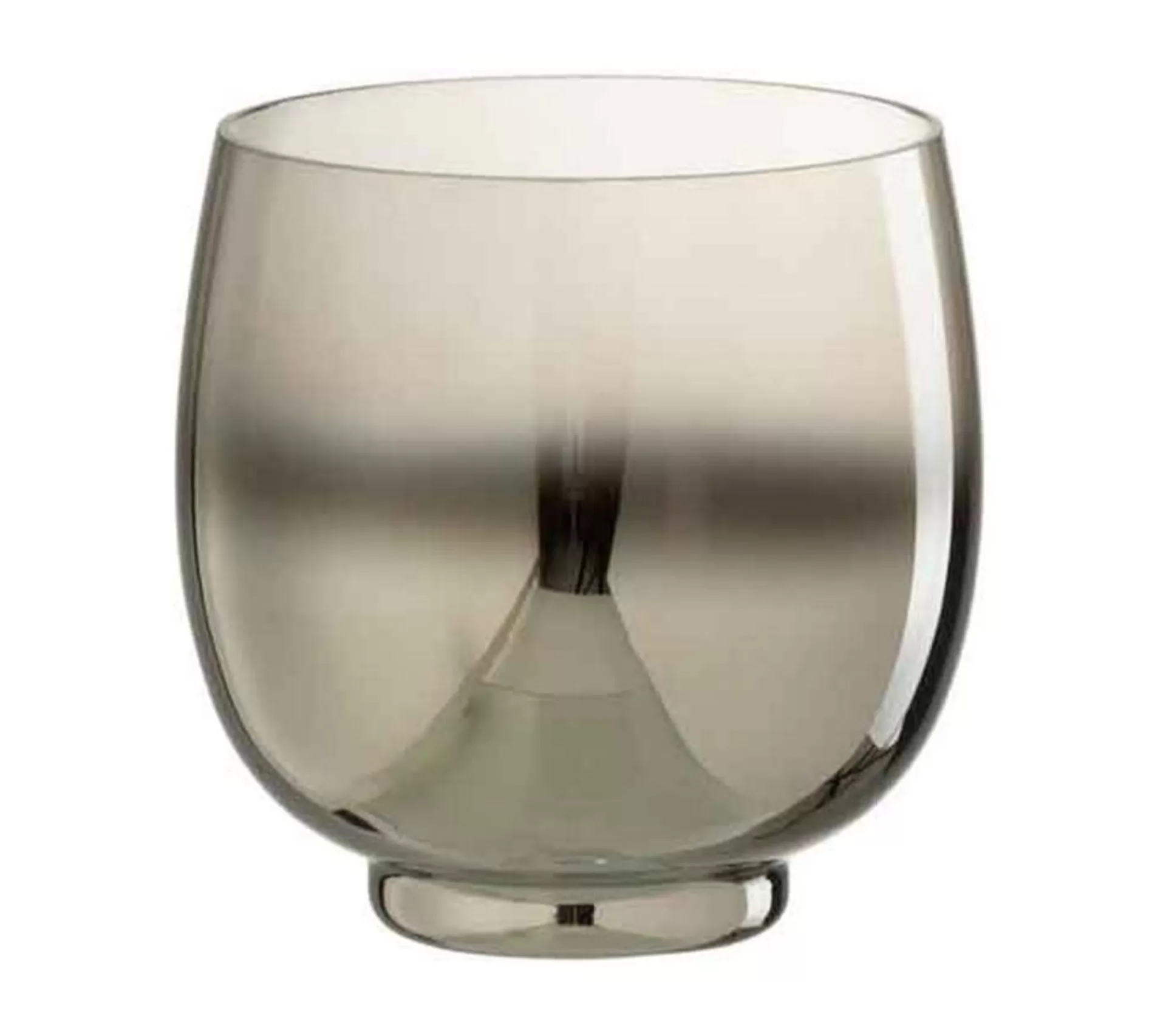 Best * Photophore Rond Déco "Verre Fume" 14Cm Gris