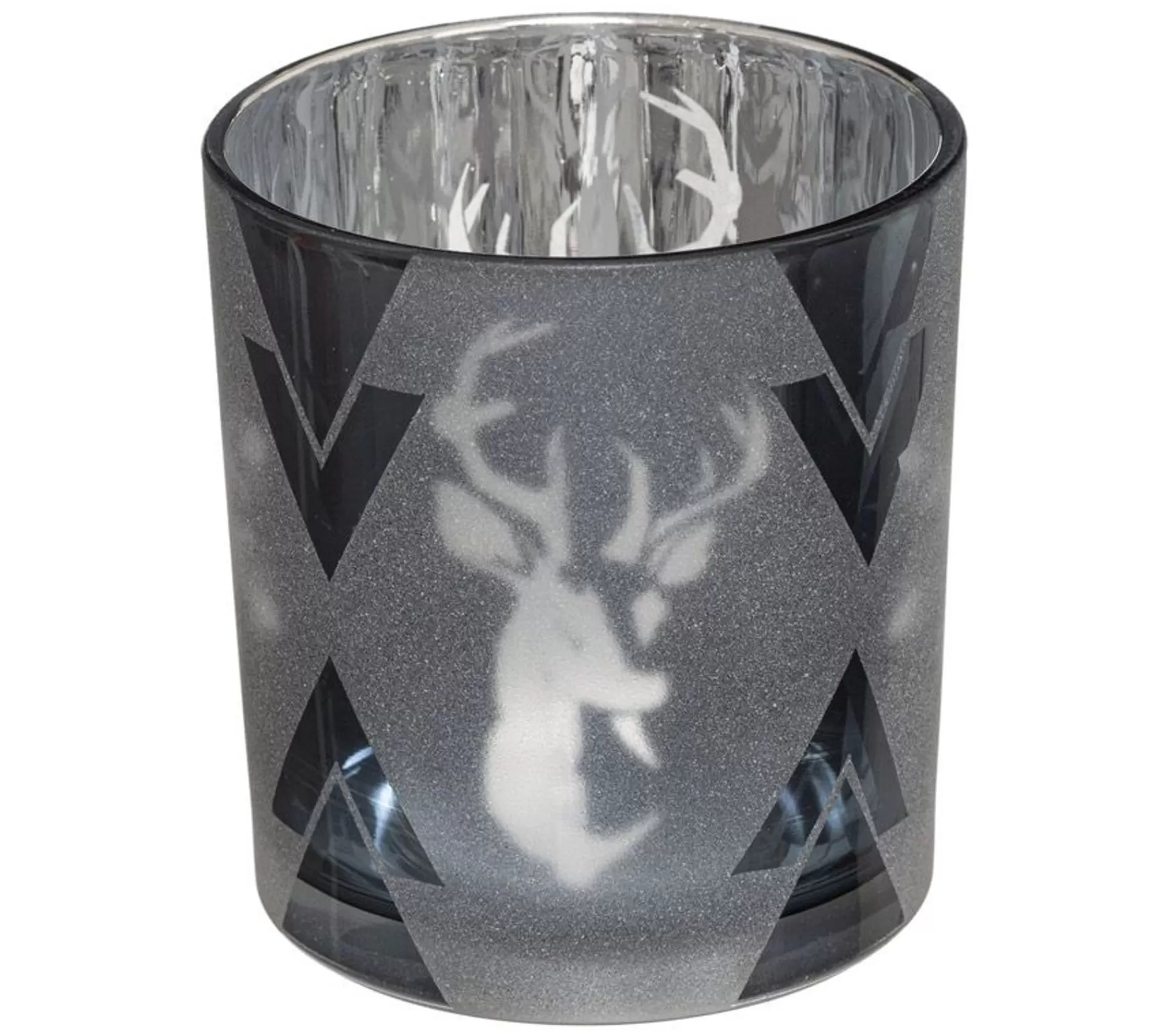 Store * Photophore Verre Cylindre "Bois" 8Cm Argent