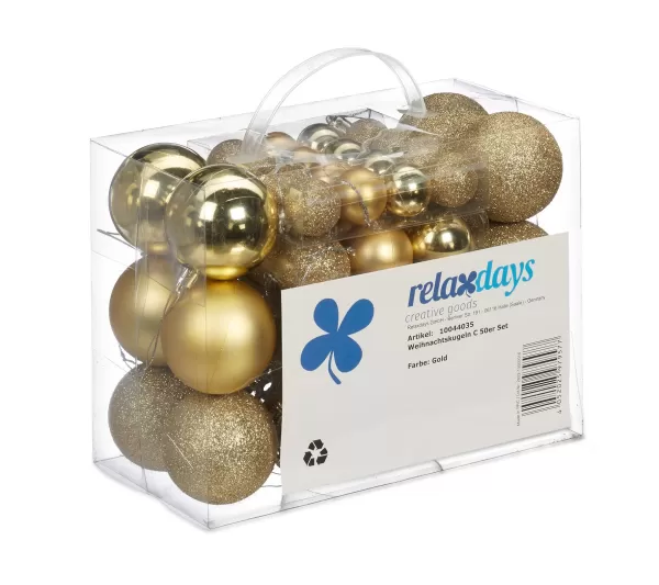 RELAXDAYS Guirlande Et Boule De Sapin^ Boules De Noël En Lot De 50