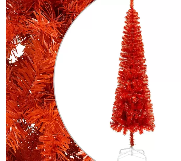 * Sapin Et Accessoire^Sapin De Noël Troit Rouge 210 Cm